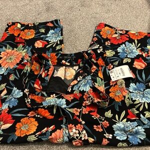 Zara Floral Wide Leg Pants